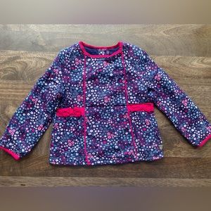 French brand Sergent Major navy blue floral top.